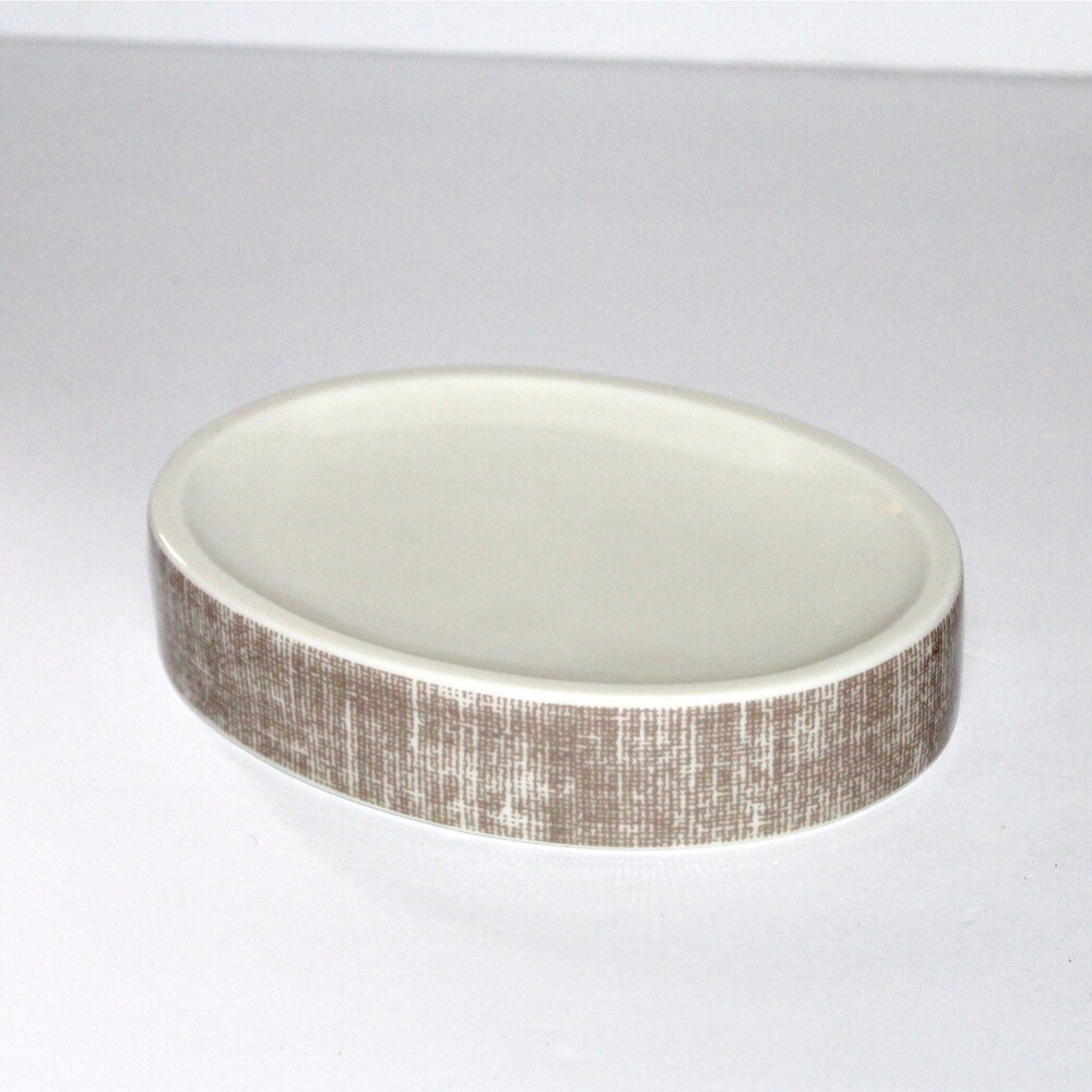 Barbara Barry Soap Dish white ceramic textured bathroom modern